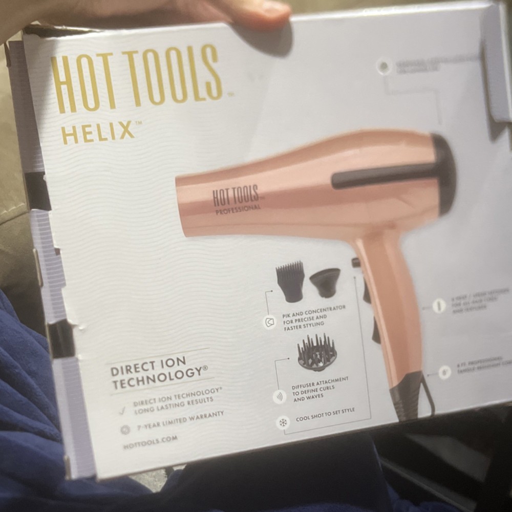 Hot Tools Helix Turbo Ceramic Ionic Dryer Pink Black Ionic Diffuser Cool Shot