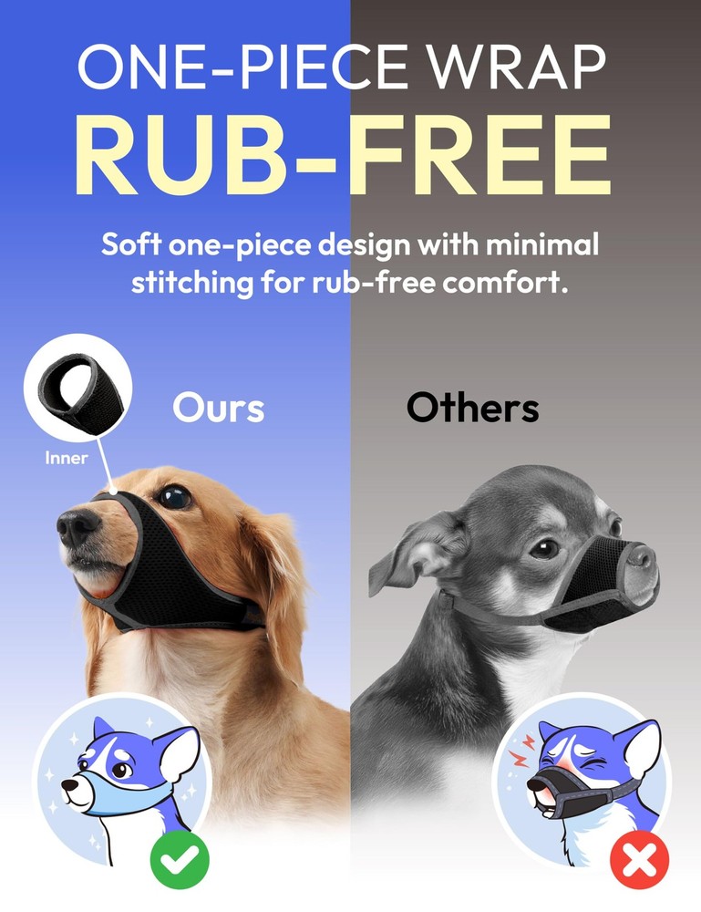 Breathable Mesh Adjustable Comfort Fit Prevent Biting Small Dog Muzzle Walk