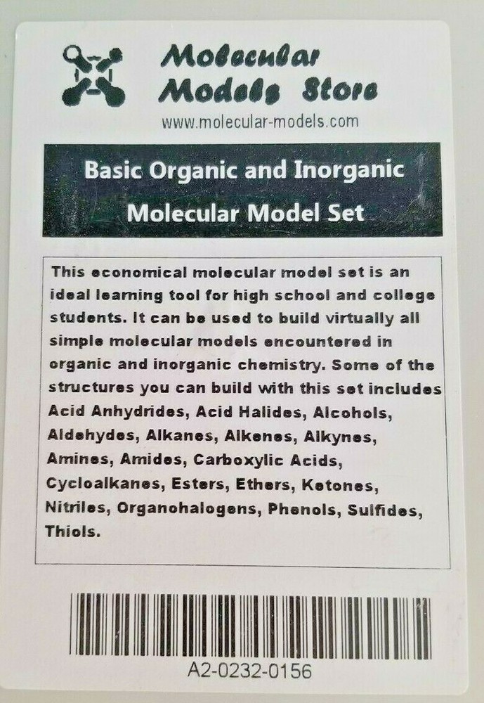 Basic Organic & Inorganic Molecular Model Set Complete