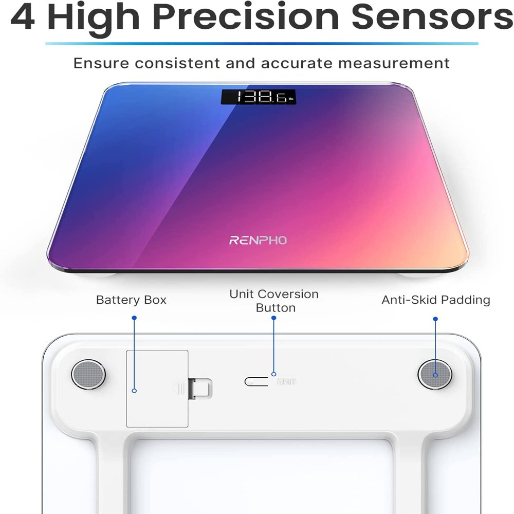 Highly Accurate Digital Body Weight Scale, 400 Lb, Gradient
