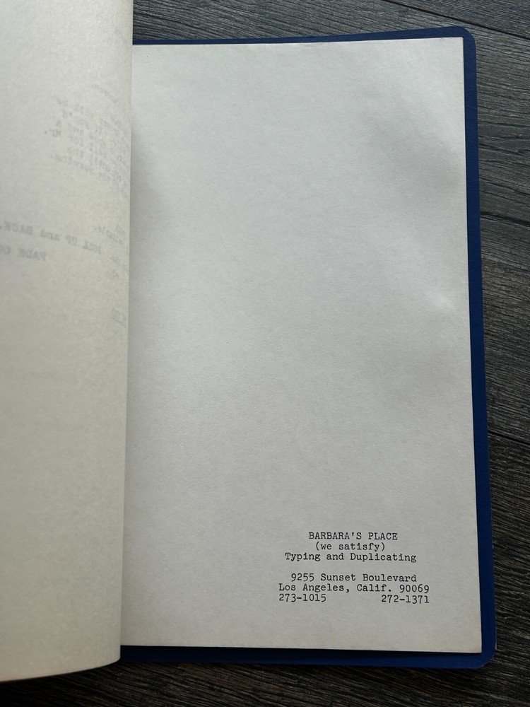 SEARCH TV Show Script A Honeymoon To Kill Final Draft Oct 3 1972 S.S. Schweitzer