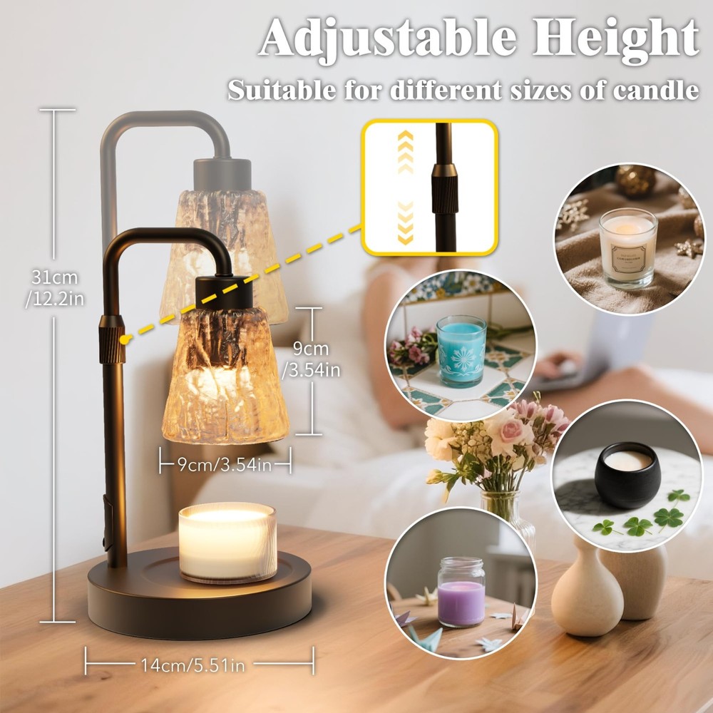 Candle Warmer Lamp with Timer. Foldable and Height adjustable.