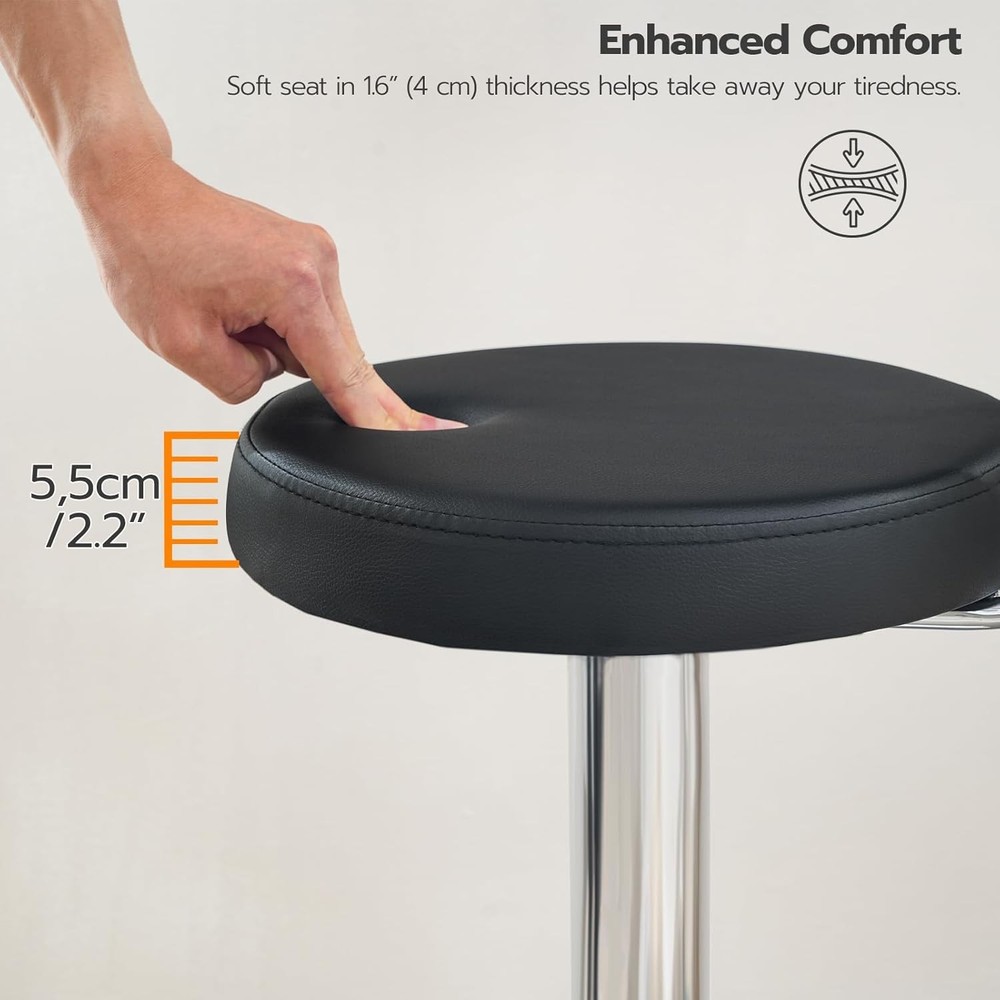Height Adjustable Rolling Stool Multi-Purpose 360° Rotating Drafting Chair
