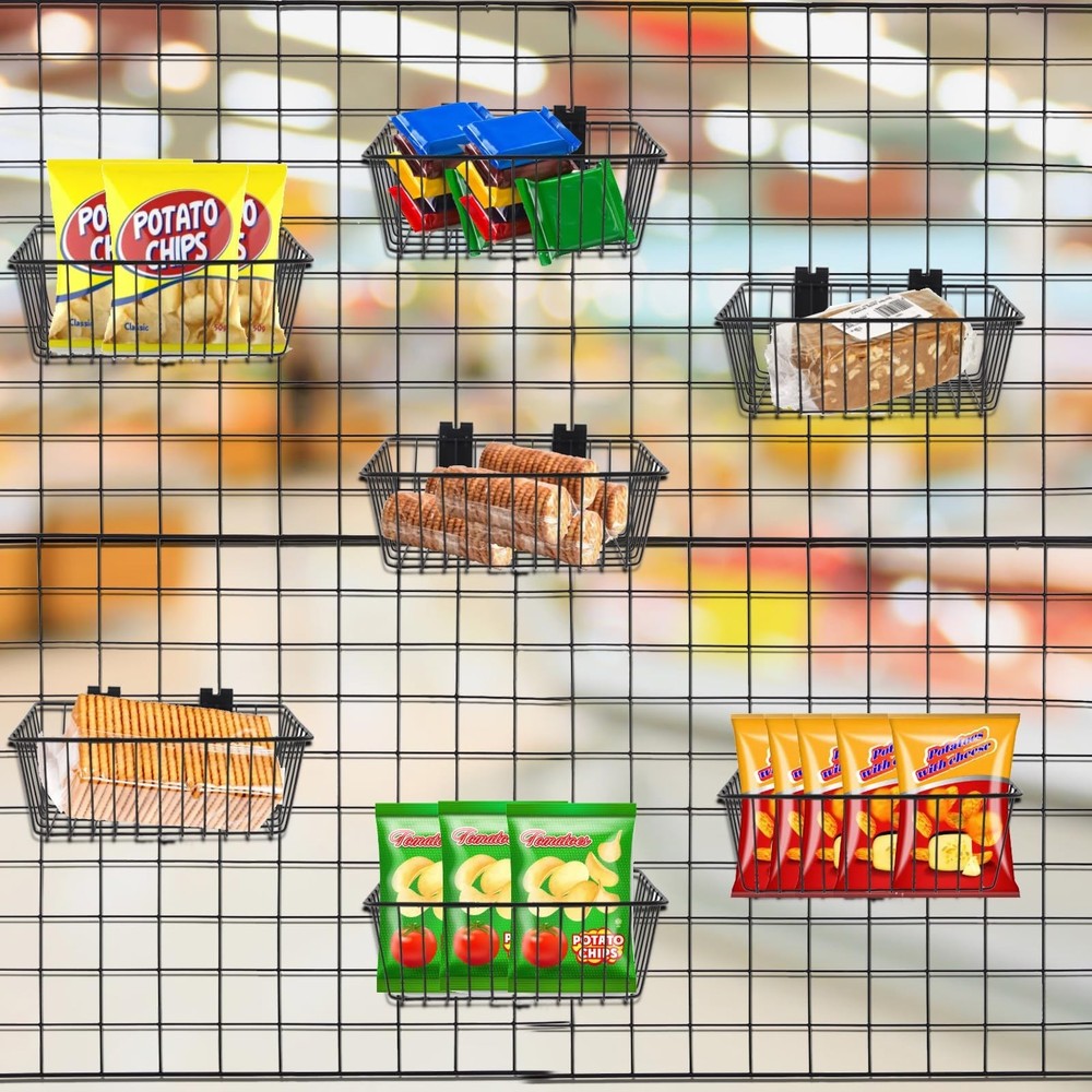 Polmart Heavy Duty Gridwall Basket, 2-Pack