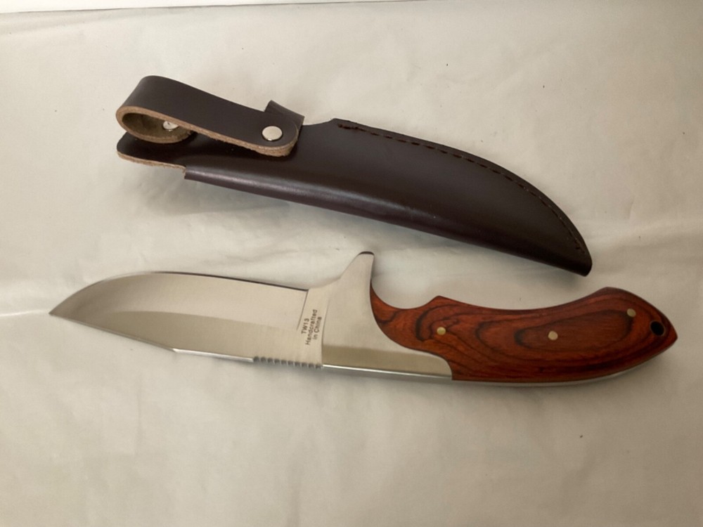 TW13 Timber Wolf Fixed Blade Knife with Brown Leather Sheath