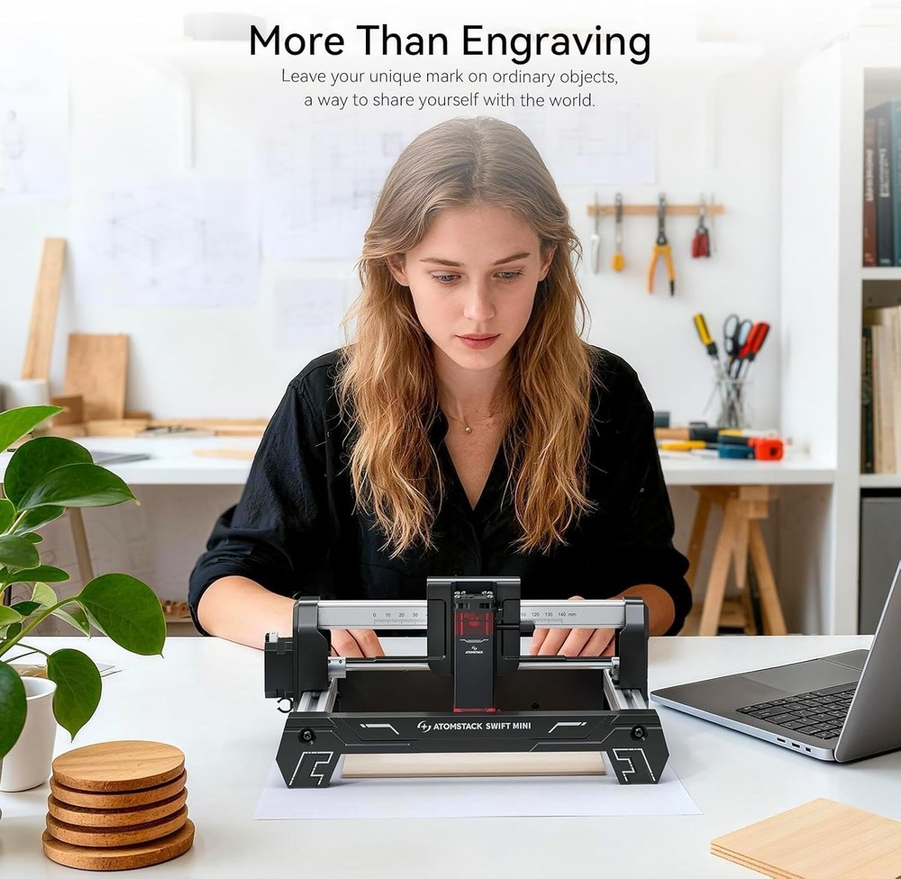 Used ATOMSTACK Swift 3W Laser Engraver Mini 100% Pre-assembled Beginner Cutter