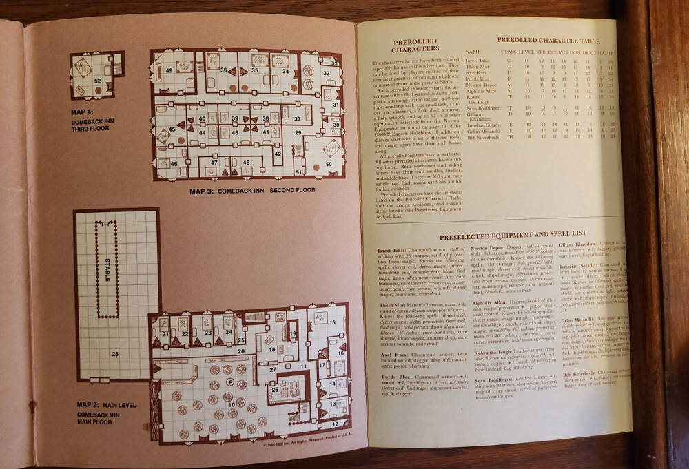 DA1 Adventures in Blackmoor module D&D TSR Basic Dungeons Dragons BECMI 1986