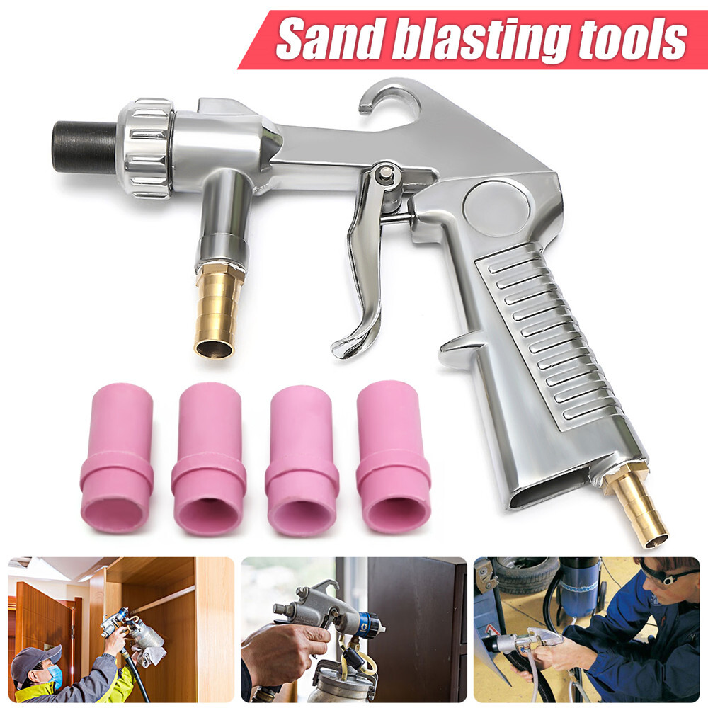 Sandblaster Air Siphon Sand Blasting Feed Blast Gun Ceramic Nozzle Abrasive US