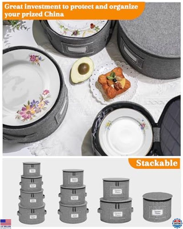 punemi China Storage Containers, Dish Storage with Rigid Top Side Bottom Support