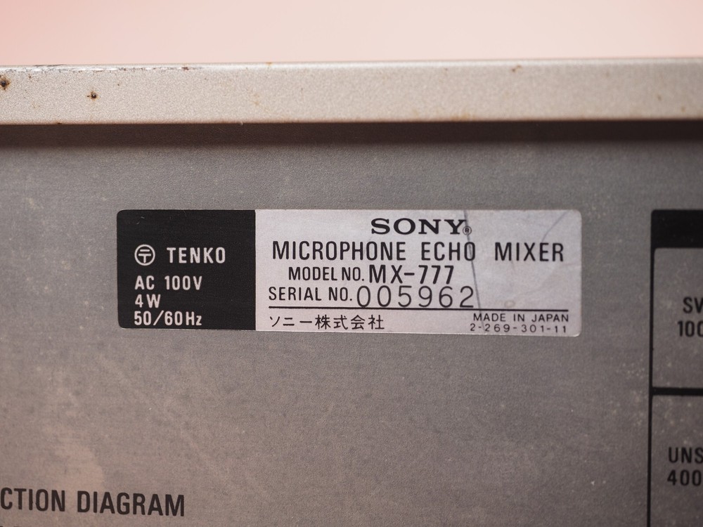 Sony MX 777 Microphone Echo MIxer Solid State Echo Tested MX-777