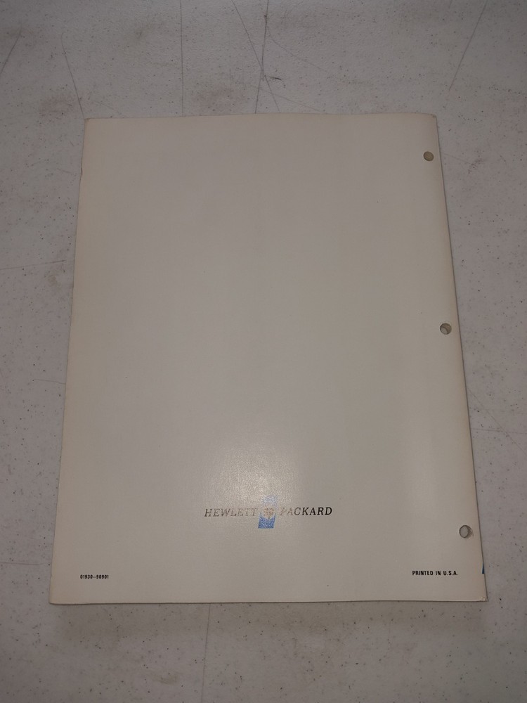 Original HP 1930A Pseudo Random Binary Sequence Generator O & S manual