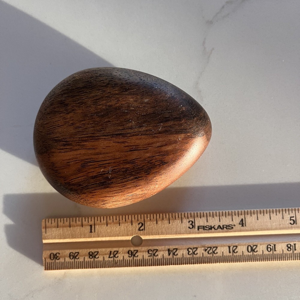 Handmade Solid Wood Compact Mirror Handheld Teardrop Shape - Beautiful!
