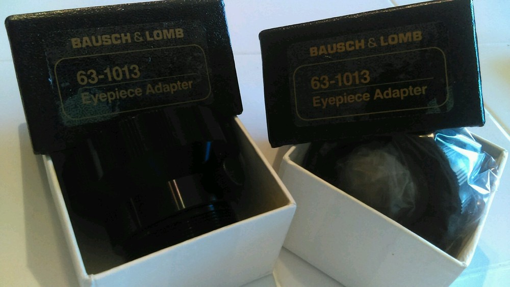 Two each, Bausch & Lomb Visual Back Eyepiece Adapters 63-1013