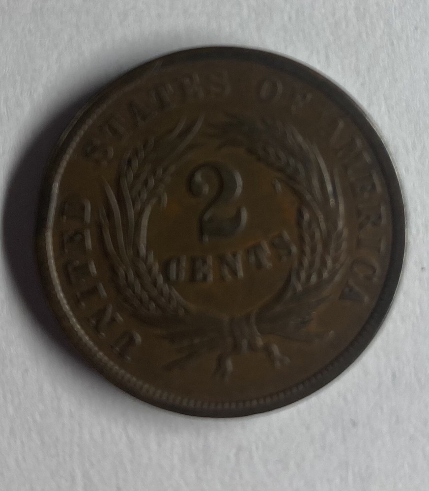 (I) 1864 Large Motto 2C Two Cent Piece