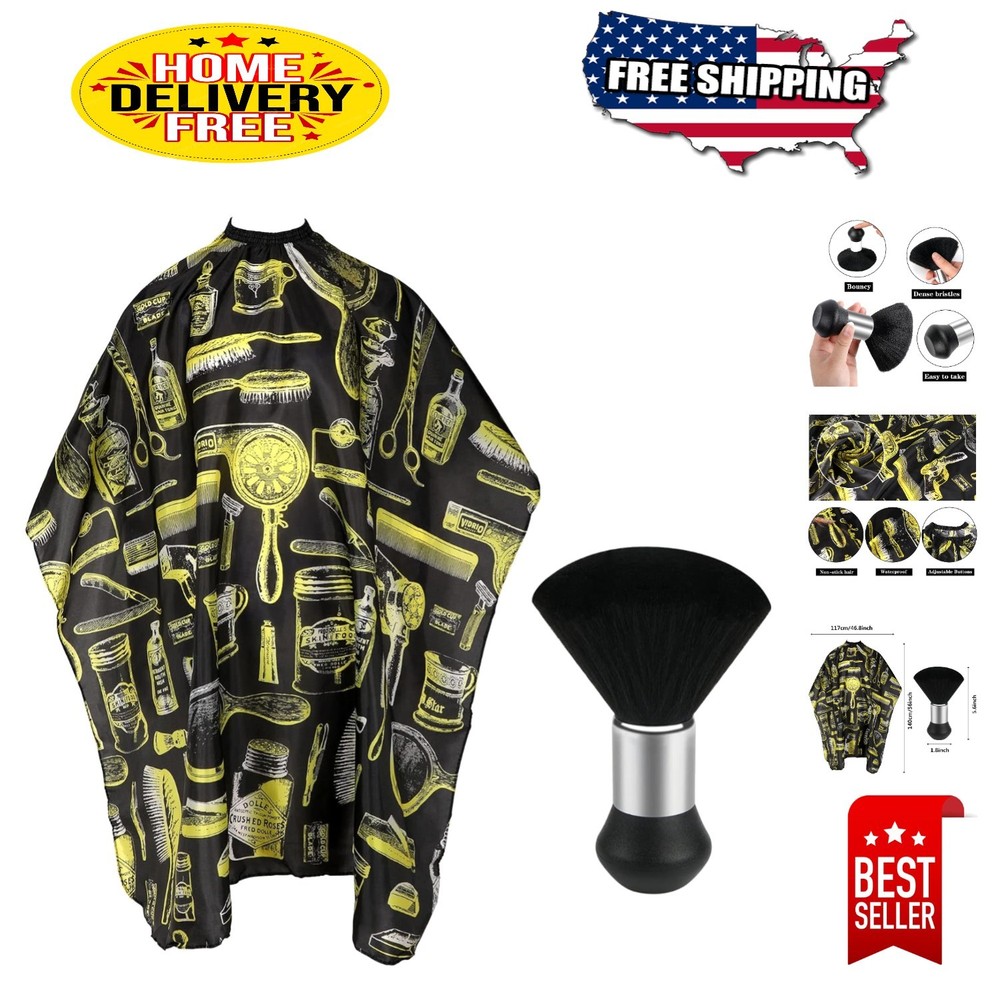 Versatile Hair Cutting Cape & Neck Duster Set – Soft Nylon, Full Body Coverage