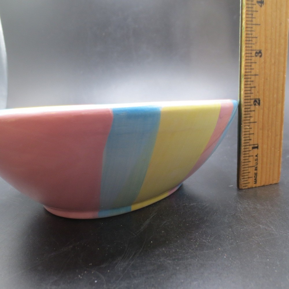 Vtg Greenbrier Intl 6.25" Egg Shaped Ceramic Easter Egg Candy Dish Plate Tulips