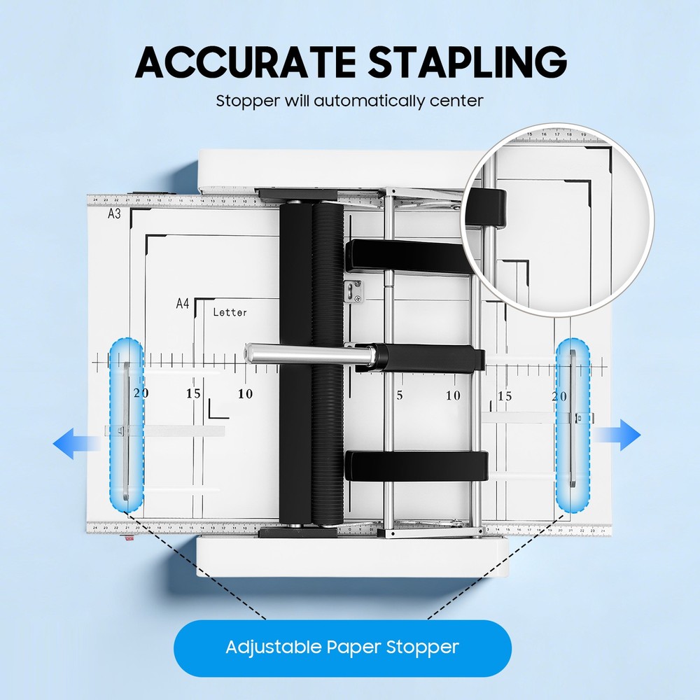 A3 Booklet Folding Binding Machine Paper Stapling Making Book Stapler Office 60W