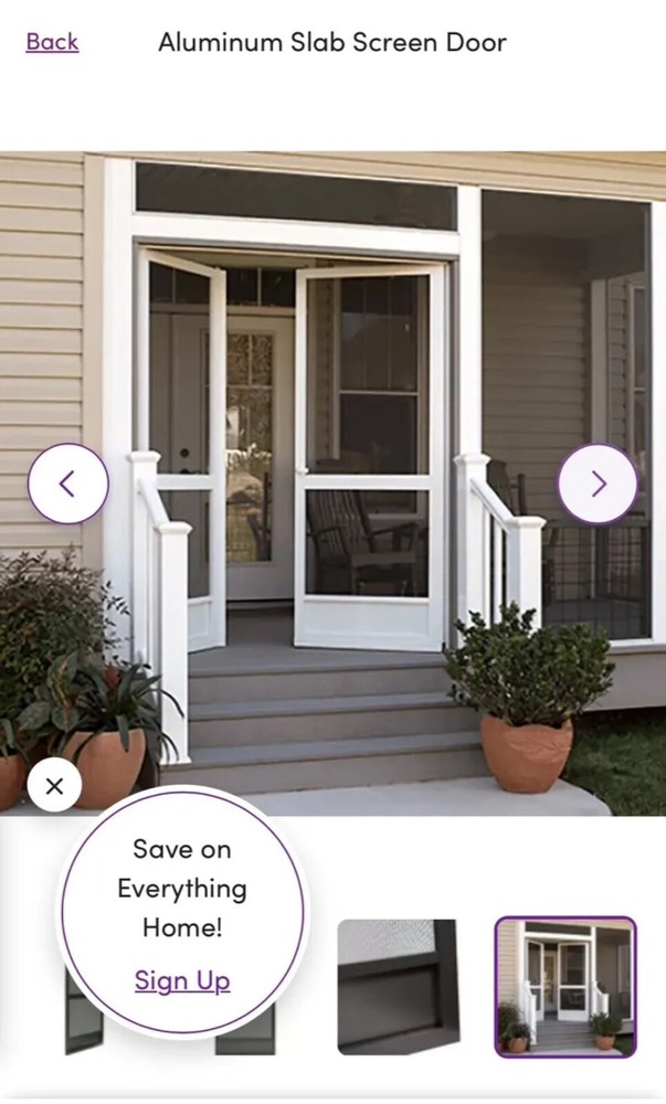 SCREEN DOOR WITH FRAME AND HINGES