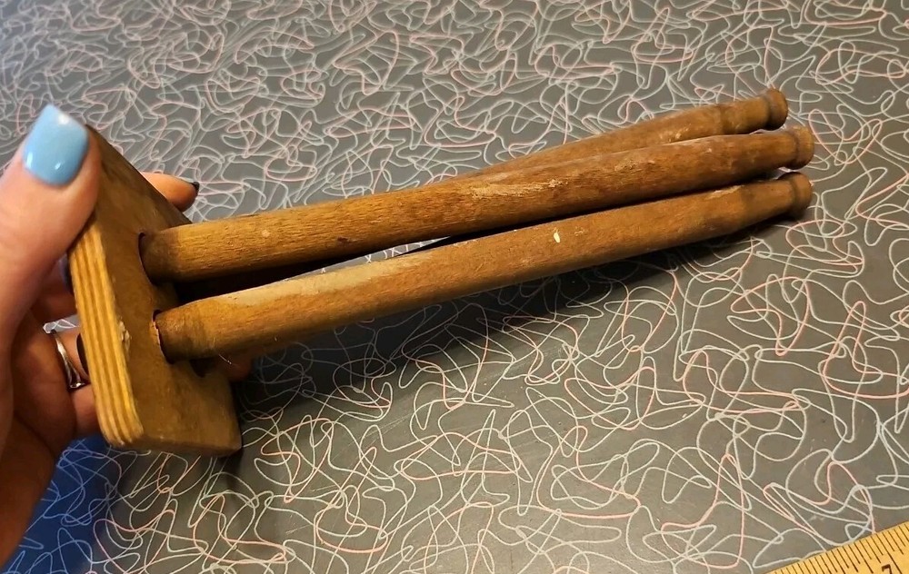 Solid Wood Dowel Old Twist Style Nutcracker Nut Opener Incomplete?