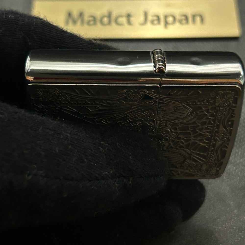 Zippo Oil Lighter Angel Cross Silver 2 Sided Processing Regular Case Japan