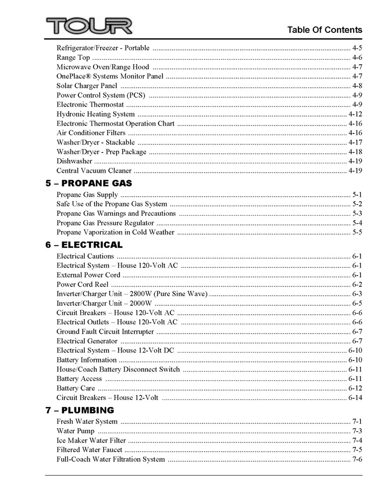 2011 Winnebago Tour Home Owners Operation Manual User Guide