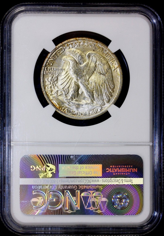 1946-D Walking Liberty Half Dollar NGC MS65 NICE Toned