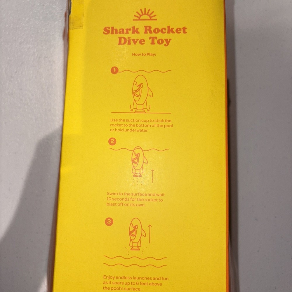 Sun Squad Shark Rocket Dive Toy – Blue Water Pool Beach Launch Summer Fun NWT[;