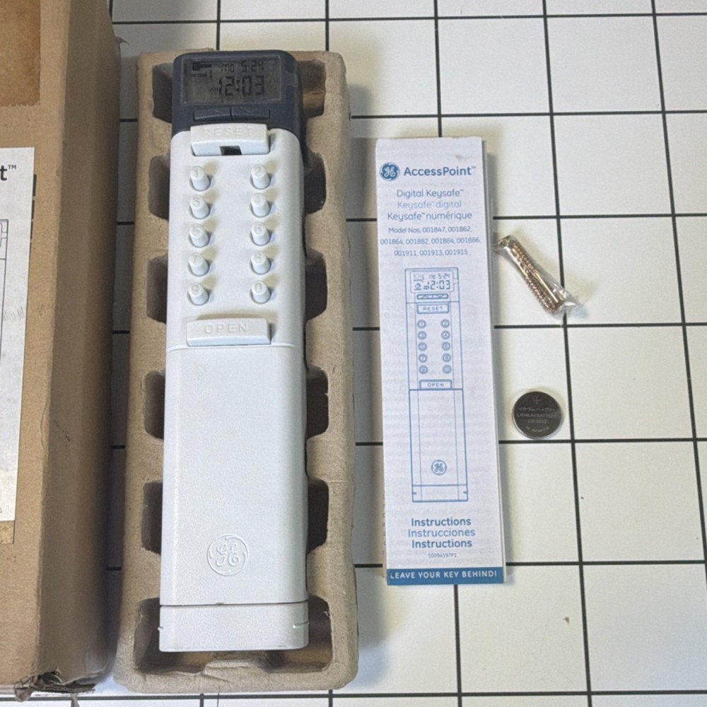 GE AccessPoint Electronic Keypad Combination Key Safe White Metal 001882