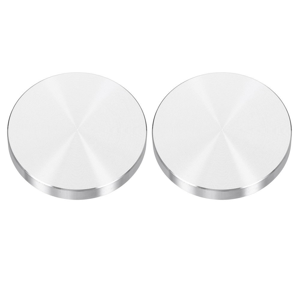 2pcs M10 Thread 50mm Diameter Round Shape Aluminum Disc Hardware, Silver