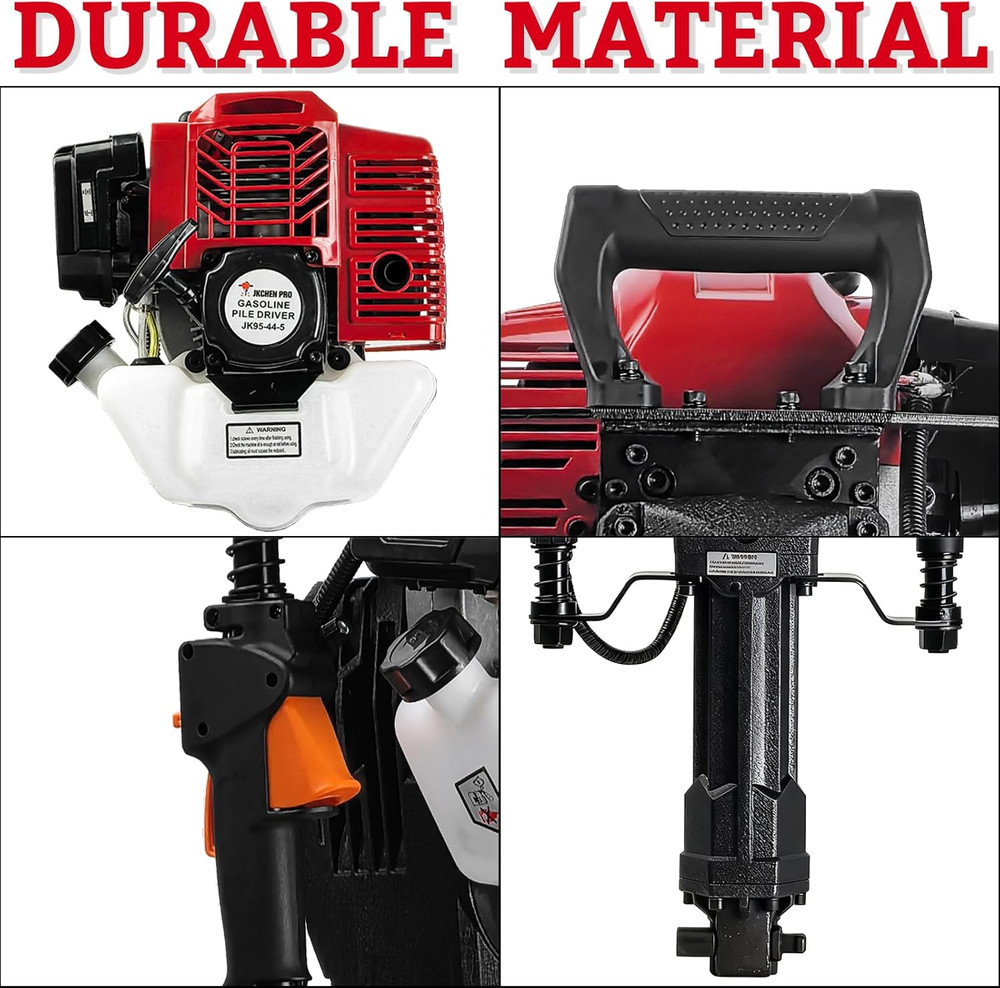 JKCHENPRO 52Cc 2-Stroke Gas Powered Post Driver & Demolition Hammer Combo - Dual