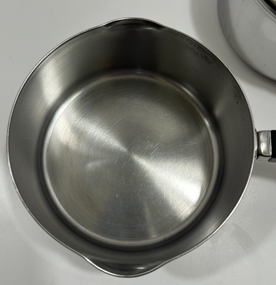 Two Farberware Straining Saucepans with One Strainer Lid ~ 1 qt.