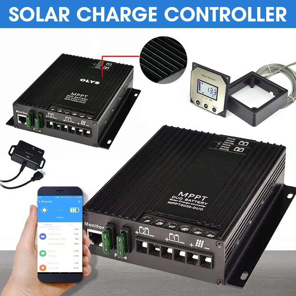 Solar Charge Controller Bluetooth MPPT Lithium Dual Battery Charger Regulator