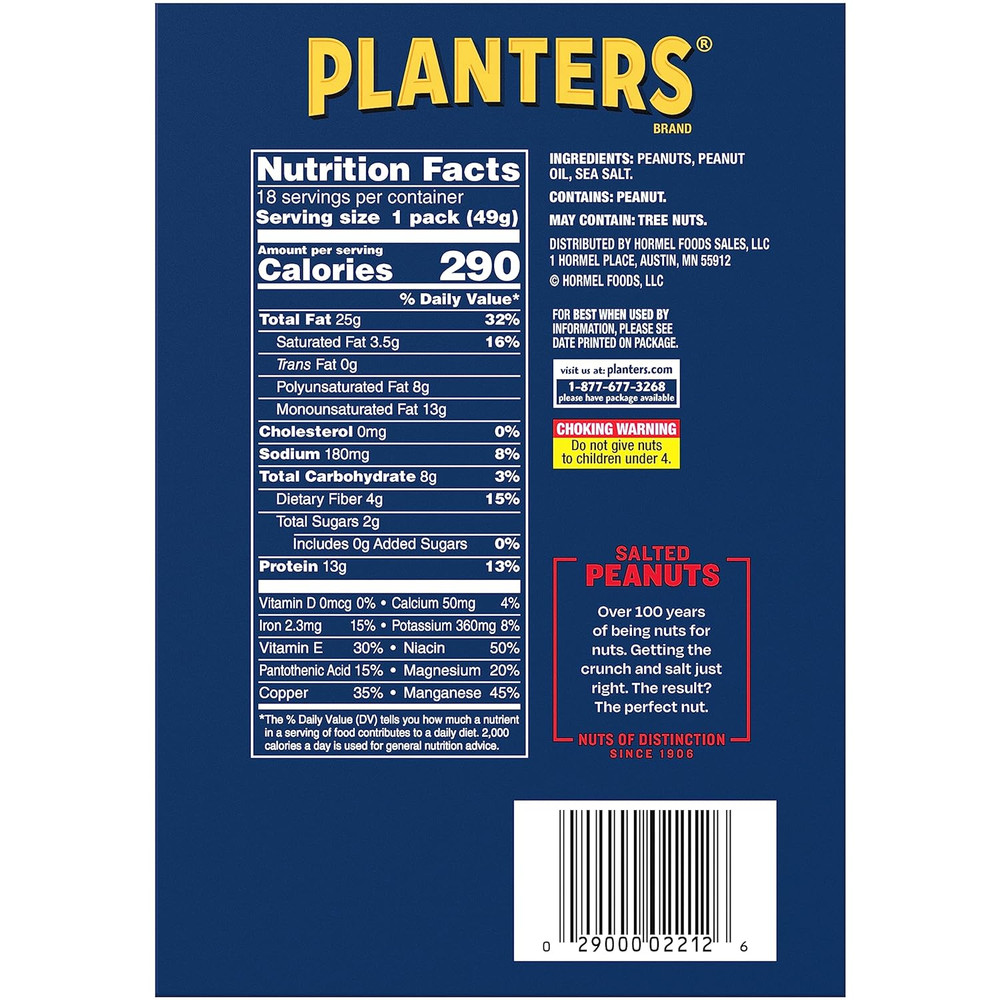 Salted Peanuts, 1.75 Oz. (18-Pack)