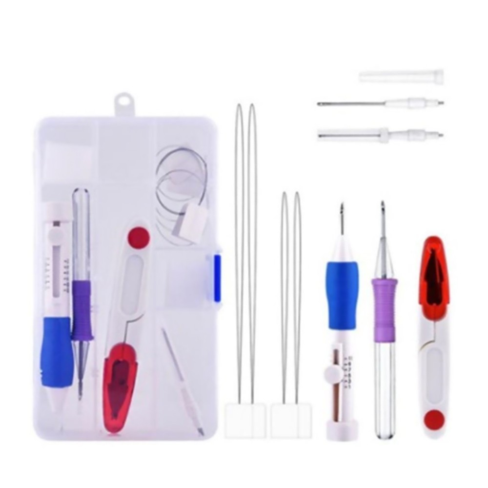 Punch Needle Kit Magic Embroidery Pen Set Stitching Thread Sewing Tool DIY