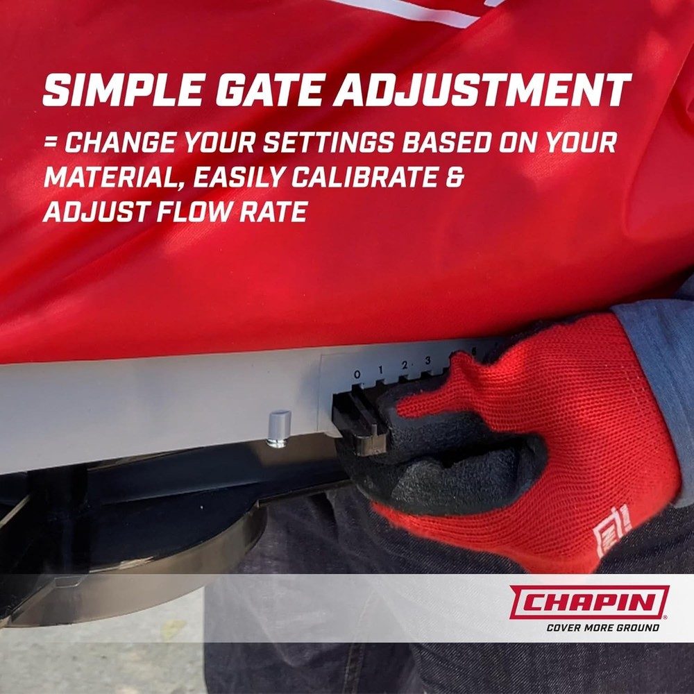 Versatile 25-Pound Spreader with Adjustable Gate Opening for Different Materials