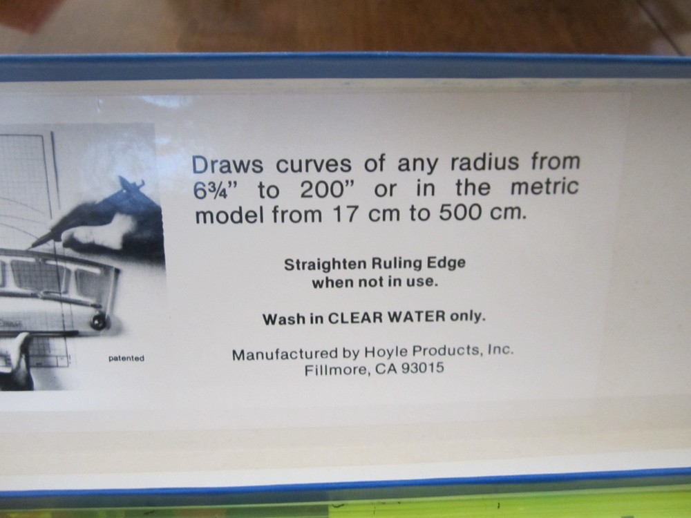 VTG ACU-ARC ADJUSTABLE RADIUS RULER DRAFTING TOOL ORIG BOX & INSTRUCTIONS HOYLE