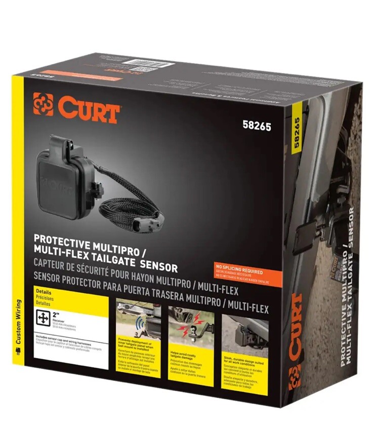 Curt MultiPro Multi-Flex Tailgate Sensor 2" Hitch Cap for 20-21 Silverado Sierra