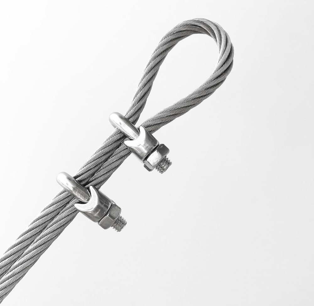 Versatile 12Pcs Stainless Steel Cable Clips for Rigging & Hanging Applications