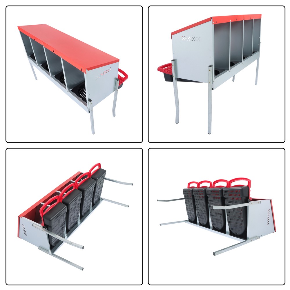 4 Hole Chicken Nesting Box Hen Laying Boxes Roll Away Nesting Box for Laying Egg