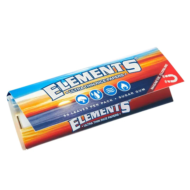 ELEMENTS KING SIZE SLIM ULTRA THIN RICE ROLLING PAPER 50 CT