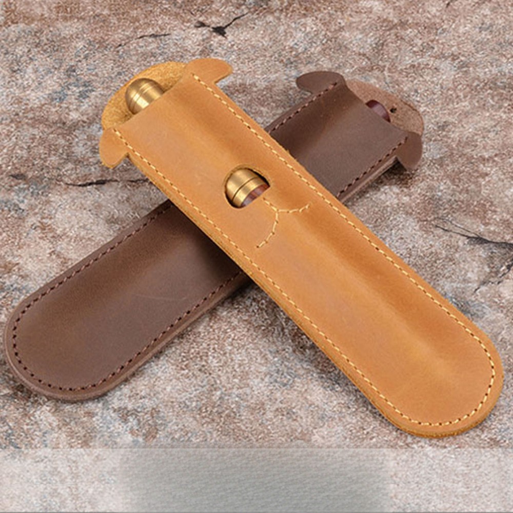 Genuine leather pencil case, creative pencil box, retro handmade