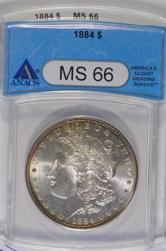 1884 $1 Morgan Silver Dollar ANACS MS66