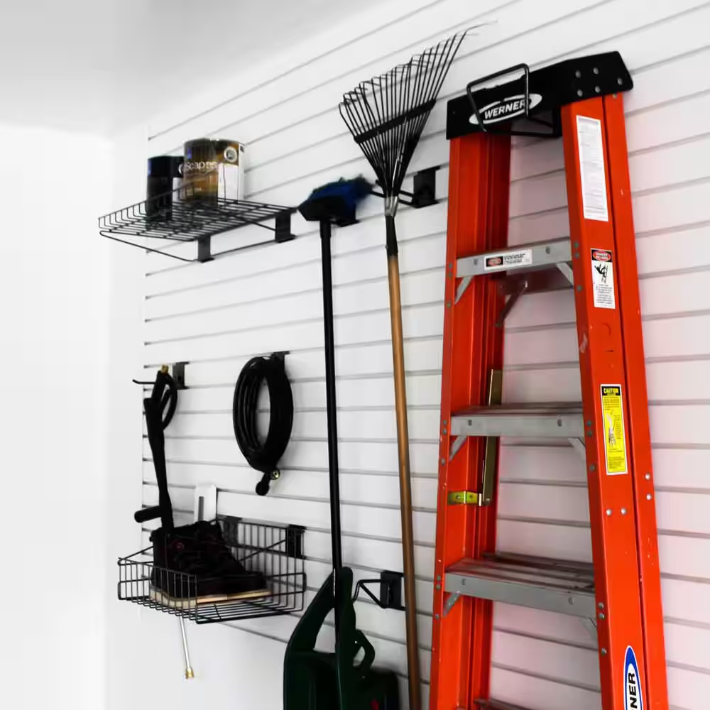 8 Ft. PVC Slatwall Panel White (7-Pack)