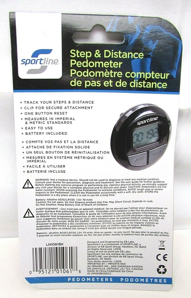 Sportline Step & Distance Pedometer NEW Digital Step Counting