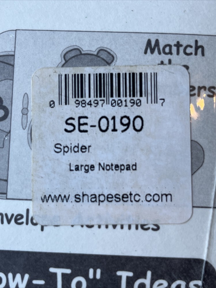SHAPES ETC: LARGE NOTEPAD 50 SHEETS - SPIDER