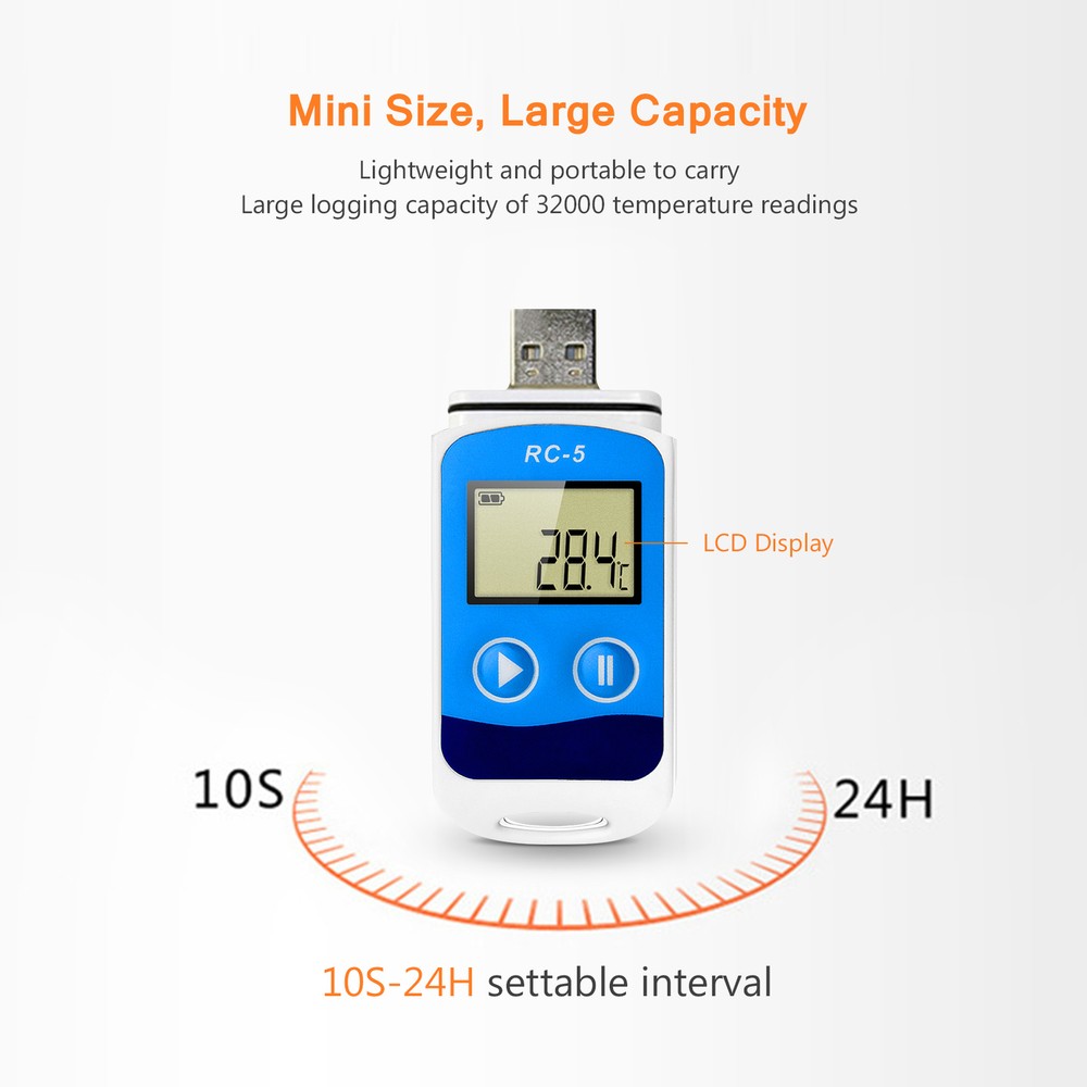 -5 Data Logger High Accuracy USB Data Recorder 32000 D4O2