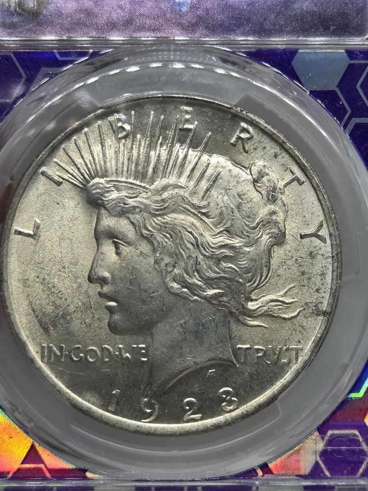 1923 $1 Peace Dollar PCGS MS63+ Trader Bea