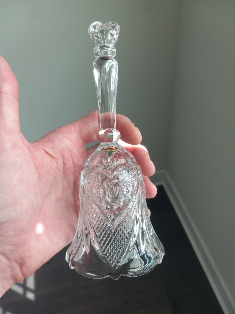 Vintage Crystal Dinner Bell Heart handle