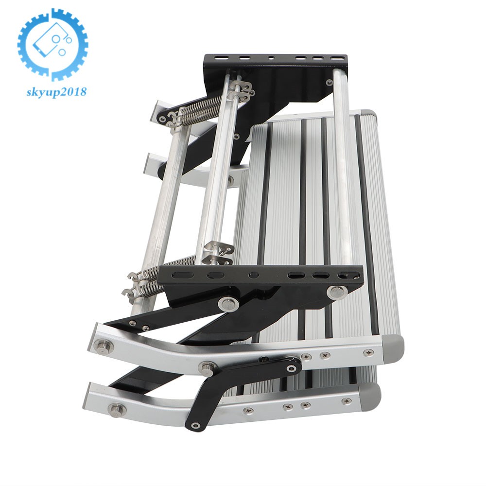 Pull Out Retractable Aluminum 2 Step RV Camper Platform Steps Stair Anti-Slip
