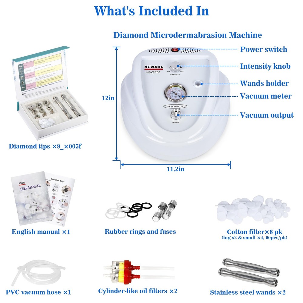 Kendal Professional Diamond Microdermabrasion Machine, 373 Piece Set